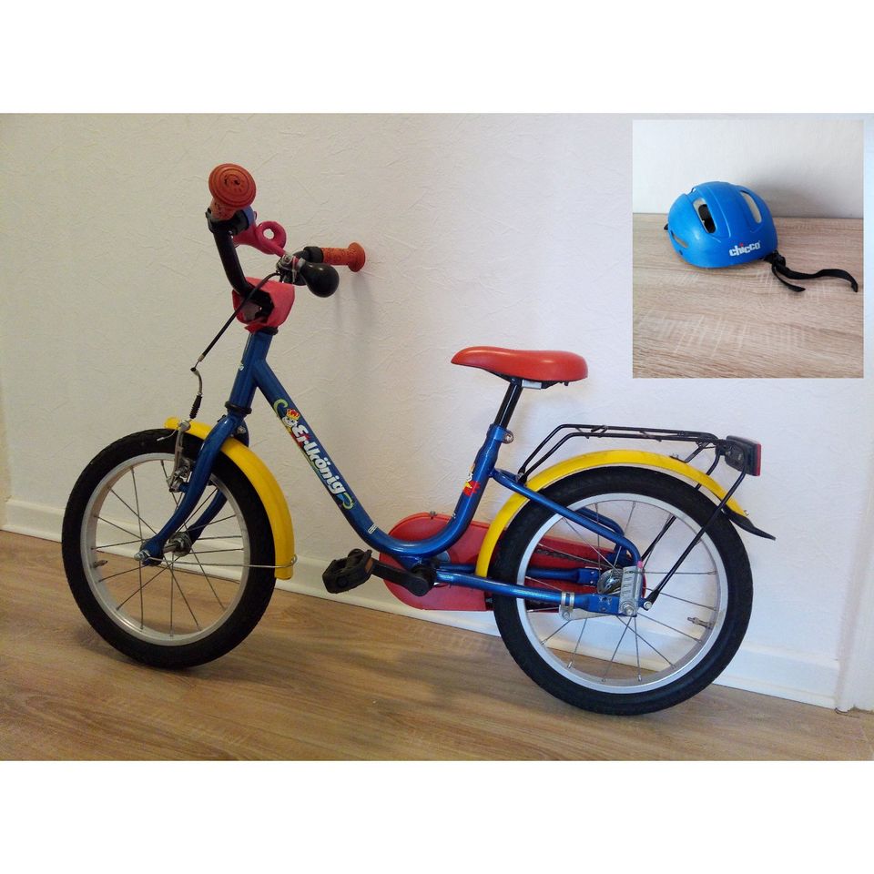 16 Zoll Erlkönig Kinderfahrrad Aluminium Räder plus Chicco Helm in Hamm