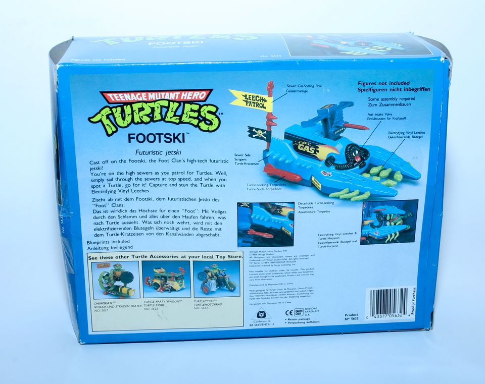 TURTLES Vintage Teenage Mutant Ninja Turtles Footski + Box, 1989! in Obernburg
