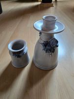 Keramik Blumenvase Kerzenständer blau weiß verschnörkelt Sachsen - Aue Vorschau