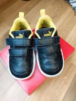 Puma Courtflex Sneaker Größe 22 schwarz/gelb mit Klettverschluss Nordrhein-Westfalen - Velen Vorschau