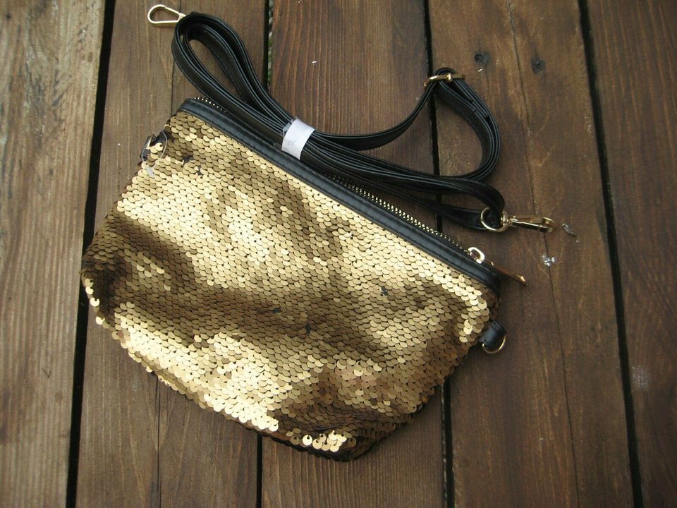 NEU Wendepailletten-Tasche gold-schwarz in Boizenburg/Elbe