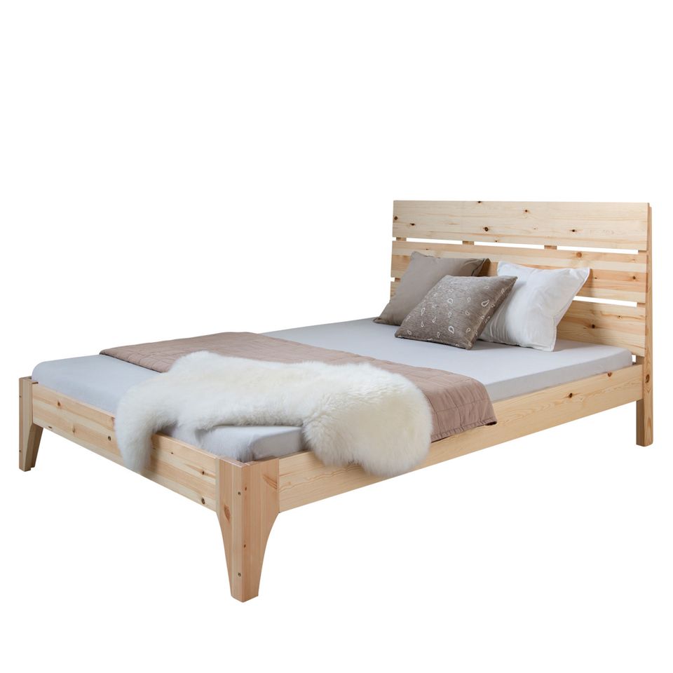 Bett Holzbett Futonbett Doppelbett Natur Holz 140x200 NEU 061-Fr in Frankfurt am Main