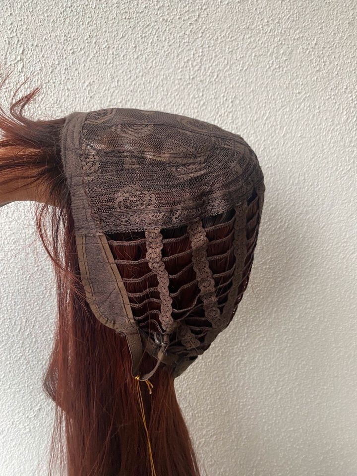 Perücke Damen Lang glatt Kunsthaar dunkel rot ombre Cosplay wig in Essen