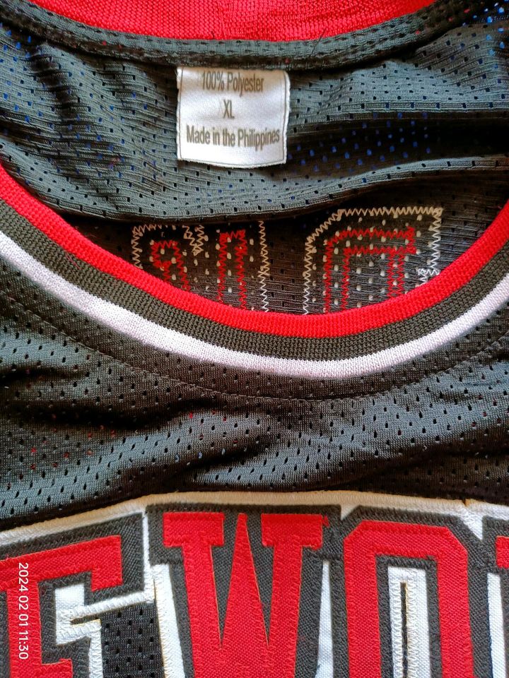 Dennis Rodman Original Autogramm auf Bulls Trikot "The Worm" in Marl