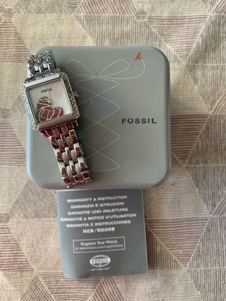 ❗️ Fossil Uhr Armbanduhr Damen Silber Glitzersteine ❗️ in St. Wendel