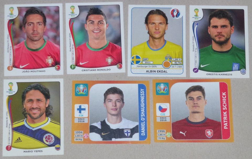 Panini Sticker EM2016 EM2020 WM 2014 Ronaldo,Moutinho,Ekdal,Albin in Berlin