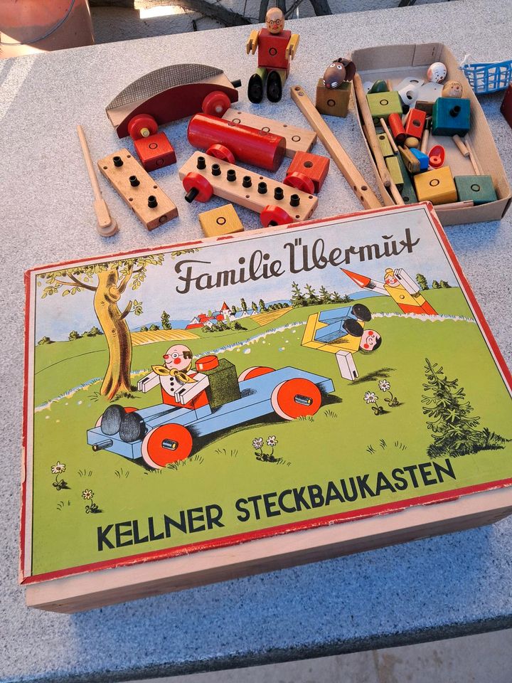 Holzssteckfiguren Familie Übermut Vintage in Bad Berneck i. Fichtelgebirge