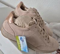 Neue Echt Leder Sneaker, beige und roségold Hessen - Erlensee Vorschau