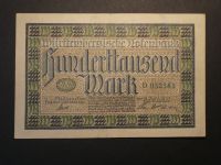 100 Tausend Mark 1923 Württemberg Notenbank Stuttgart Inflation L Hessen - Haunetal Vorschau