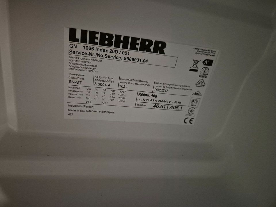 Liebherr Nofrost Gefrierschrank GN1066 Neuwertig in Dingolfing