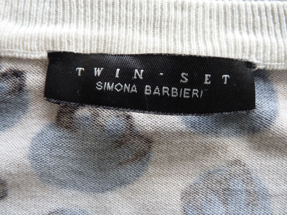 TWIN SET Barbieri Pullover Pailletten schwarz beige Gr. M L ? in Bogen Niederbay