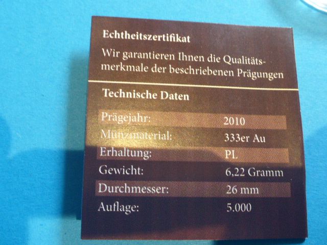 Goldmünze Kölner Dom 6,22gr 333er Au nur 5000 Stück in Babensham