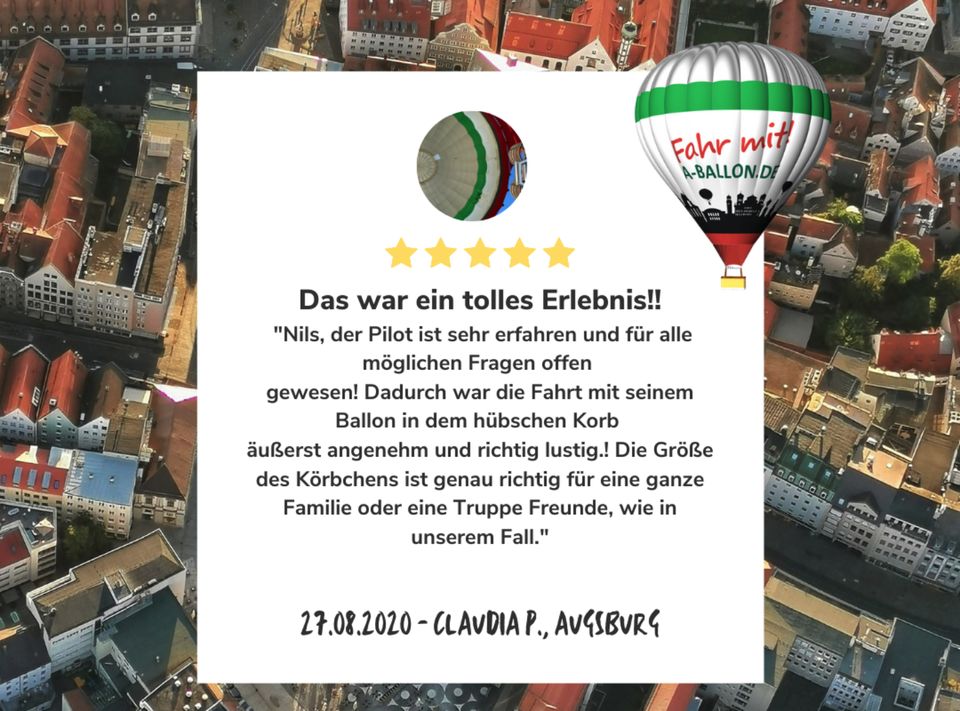 Nördlingen Ballonfahrt in ihrem Wohnort (Nördlinger Ries) in Nördlingen