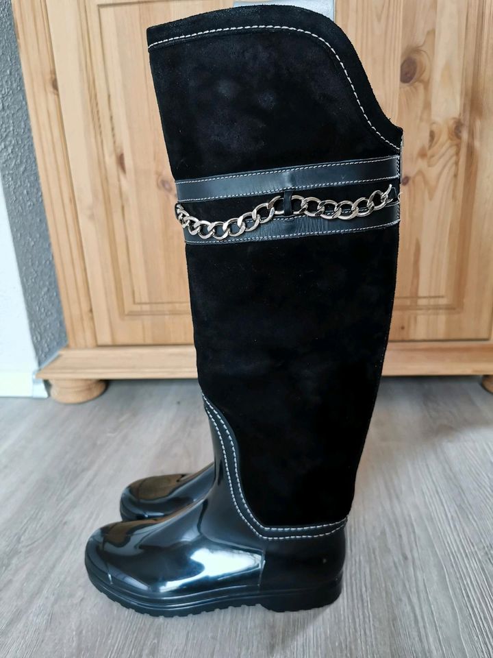 Ovye Gummistiefel Wildleder, schwarz, 39, NEU in Rot am See