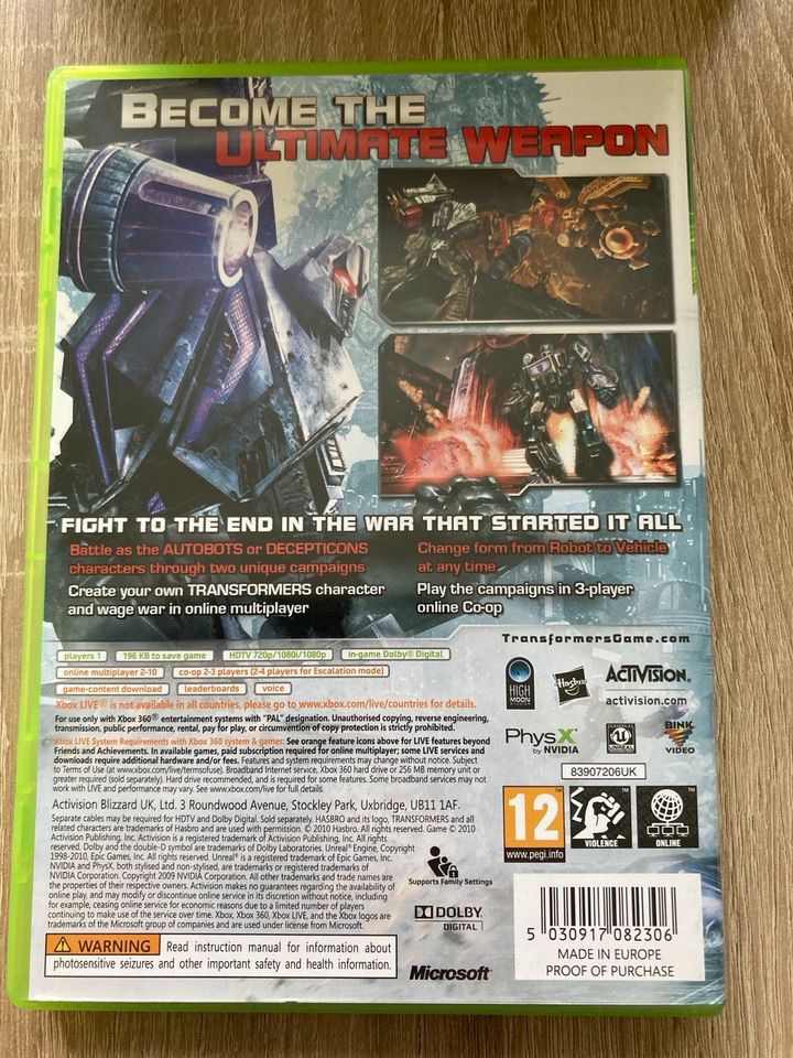 10x Xbox 360 Spiel Transformers „ war for cybertron“ in Speyer