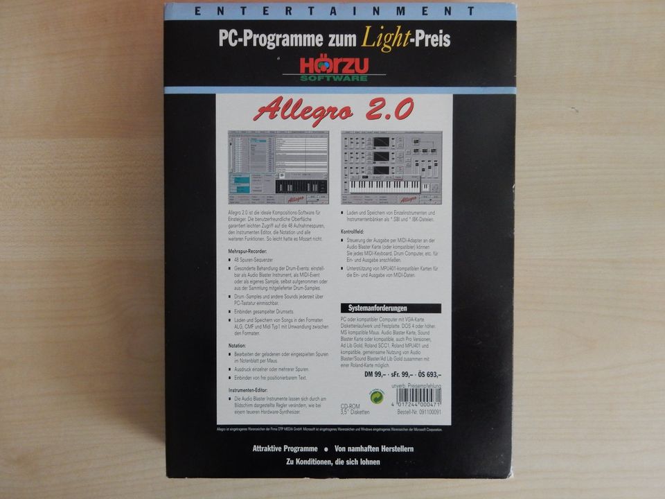Altes Musikprogramm "Allegro 2.0" auf Diskette in Hannover