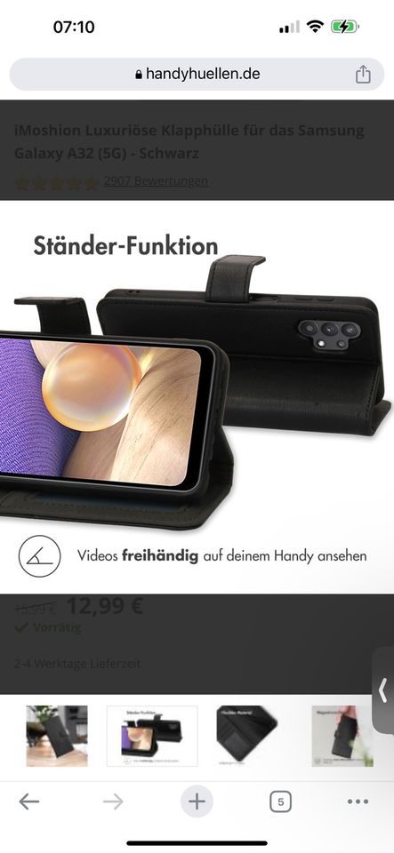 IMOSHION Bookcase Hülle kompatibel mit Samsung Galaxy A32 (5G) in Nürnberg (Mittelfr)