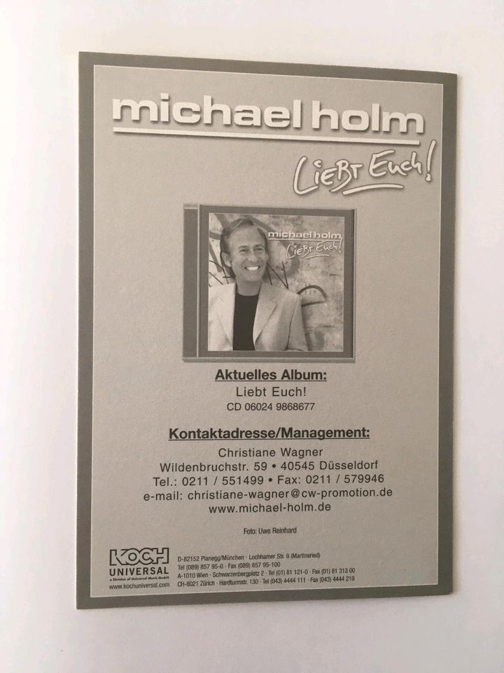 Original Autogramm/Autogrammkarte Michael Holm (2004) in Bergisch Gladbach