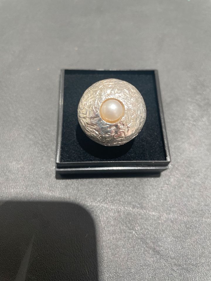 Ring 925/- Silber, Zuchtperle, Größe 54 in Halle