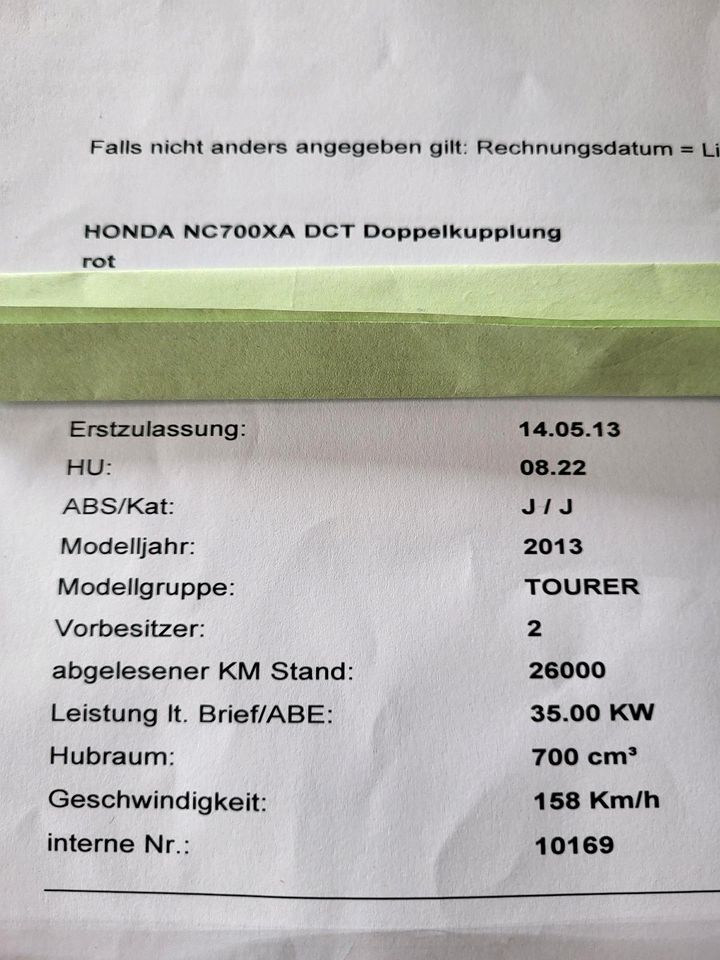 Honda NC700X Doppelkupplung (DCT) in Hammelburg