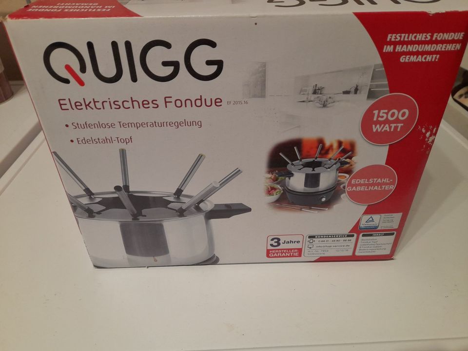 QUIGG Elektrisches Fondue Set unbenutz org. verpackt in Wense bei Bad Fallingbostel