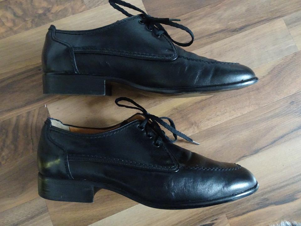 Schwarze Halbschuhe aus Leder von Gotthard, Gr. 8 1/2 G (43) in Langenzenn