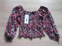 Sommer Vintage Bluse, Top rot, grün mit Blumenmuster neu Größe XS Nordrhein-Westfalen - Minden Vorschau
