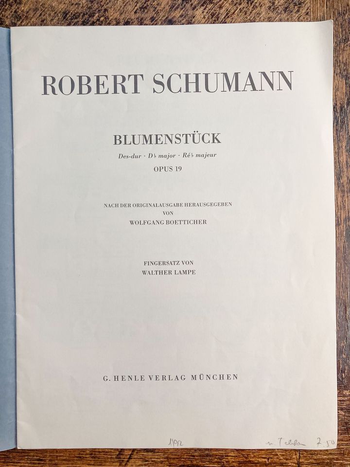 Klavier Noten Robert Schumann Blumenstück Des-Dur, op. 19 in Möckmühl