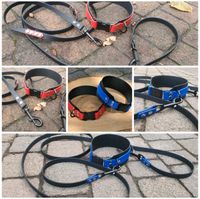 Biothane Halsband Leine Set Blau rot 40 45 250cm Niedersachsen - Schweringen Vorschau