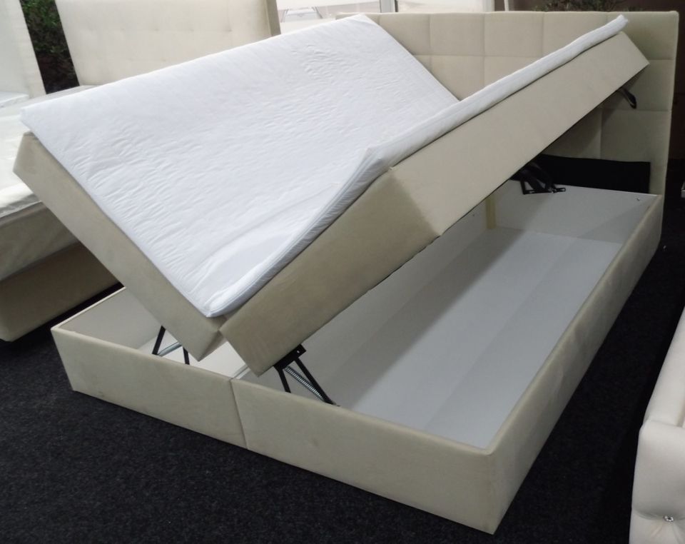 Boxspringbett Bett 180x200cm mit Bettkasten beige Outlet Hütte in Georgsmarienhütte