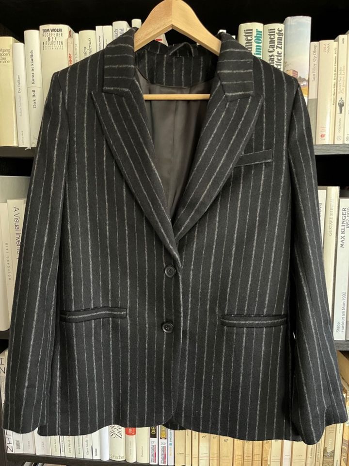 & Other Stories Blazer Jacke Wolle Schwarz Oversize Pinstripe Nad in München