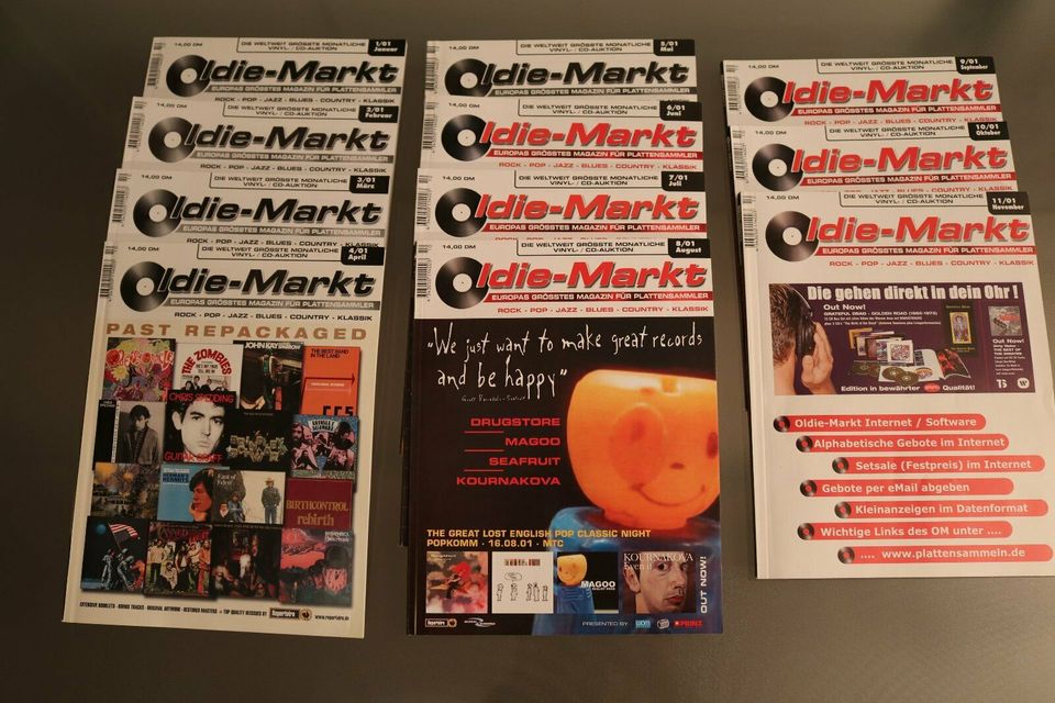 11 Hefte Oldie Markt 2001 PLATTENSAMMLER MAGAZIN Schallplatten in Gröbenzell