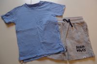 T-Shirt & Shorts von Dana Schweiger – Gr. 110/116 – blau & grau Nordrhein-Westfalen - Erkrath Vorschau