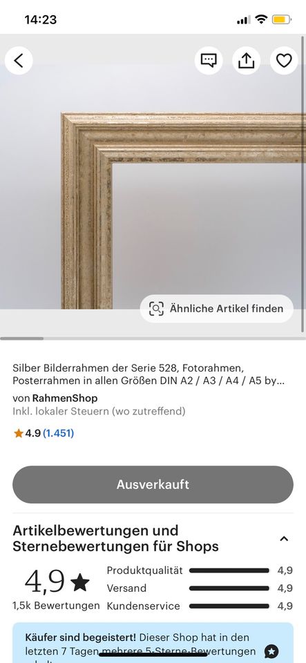 2x Original verpackte silberne Holzrahmen in Bielefeld