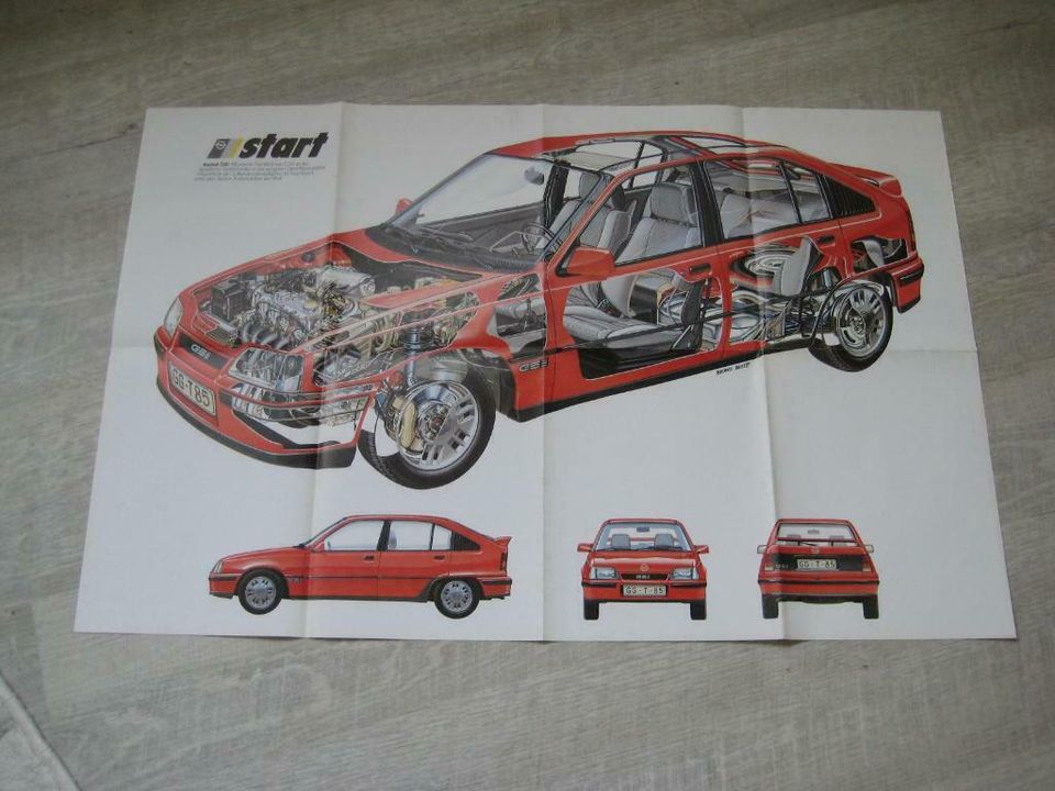 Opel Kadett Prospekt, alle Modelle mit Poster  800 x 520 mm in Mudersbach