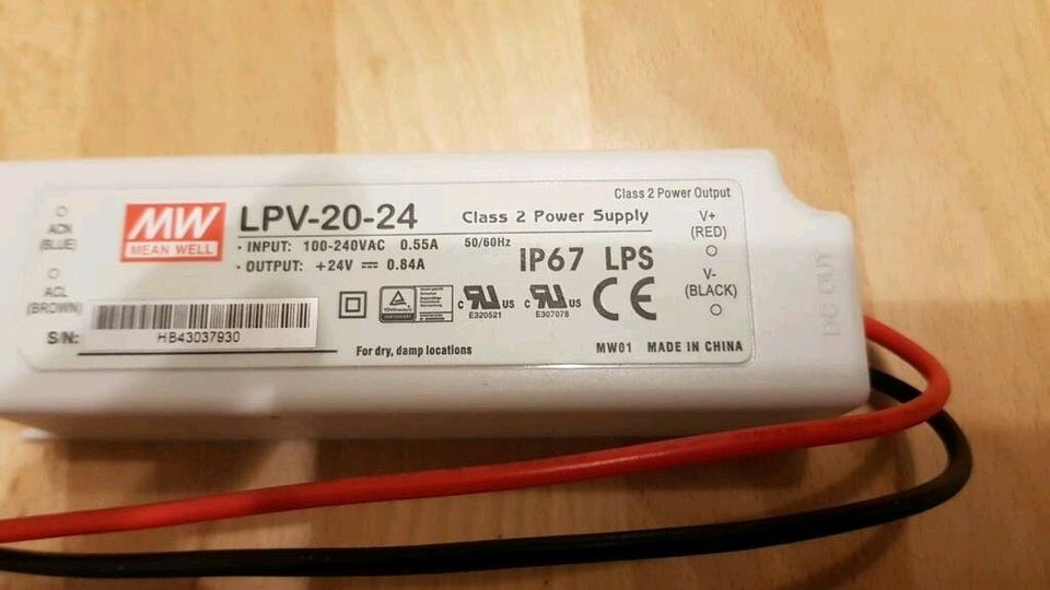 LED Spannungsversorgung 24V DC 0,84A LPV-20-24 in Witzmannsberg