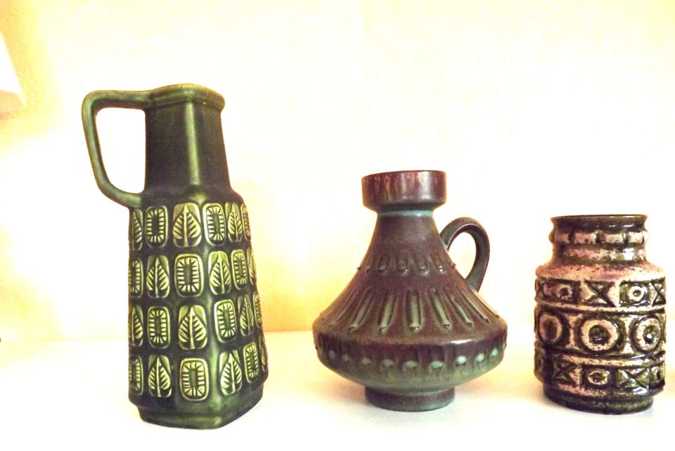 Vintage Keramik Vasen: Ilkra, Gräfenroda "Marion", Bay 250-25 in Wernigerode
