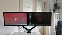 2x 23 Zoll Computer Monitore inkl doppel Arm-Halterung und Kabel Hessen - Schöneck Vorschau