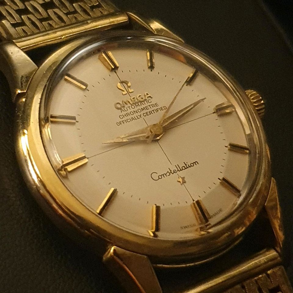 Omega Constellation PiePan automatic Herren Armbanduhr Gold Stahl in Bremen