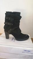 AS 98 Airstep Leder Stiefeletten Highheels mit Gamaschen schwarz Nordrhein-Westfalen - Halver Vorschau