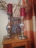 3tlg Shabby Chic Deko 2 Kerzenleuchter mit Vase Hessen - Eltville Vorschau