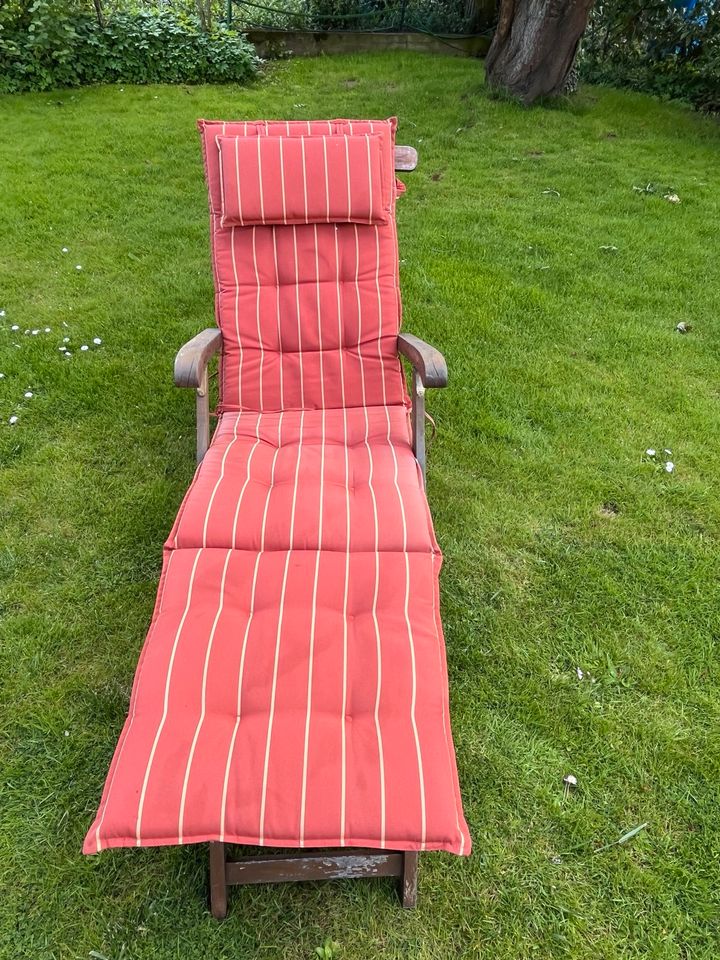 Deck Chair / Liegestuhl  mit Auflage in Messel