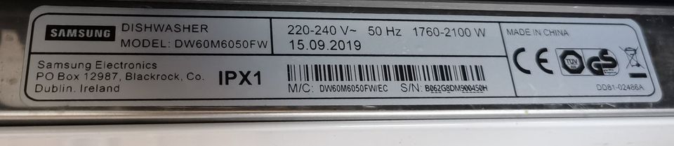 Geschirrspüler Samsung DW60M6050FW freistehend in Würselen