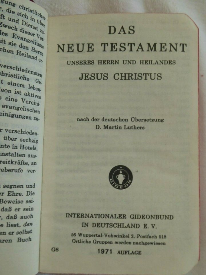 Miniausgabe Neues Testament und Psalmen von 1956 in Leipzig