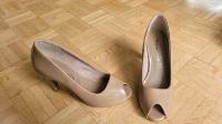 Peeptoe Pumps Tamaris Leder beige Gr. 37 Lack High Heels Baden-Württemberg - Heidelberg Vorschau