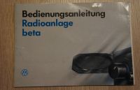 VW Bedienungsanleitung Radioanlage beta Hessen - Bad Hersfeld Vorschau