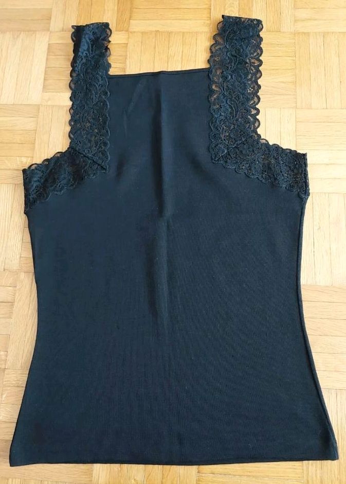 Lisanza Negligee Unterhemd Top Wolle Seide Gr.5/XL Schwarz Neu in Landsberg (Lech)