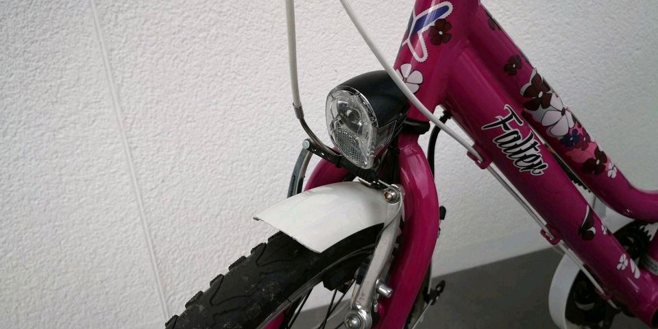 Hübsches Fahrrad für Mädchen von Falter, pink mit Blumen in Flörsheim-Dalsheim