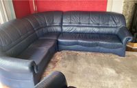 Sofa Couch L Form blau Leder incl. Sessel Rheinland-Pfalz - Unkel Vorschau