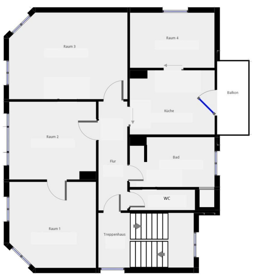 4-Raum-Wohnung im 2.OG mit Balkon am Fuße des Kranbergs in Gotha